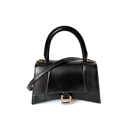 Balenciaga Hourglass Top Handle Bag in Shiny Calfskin